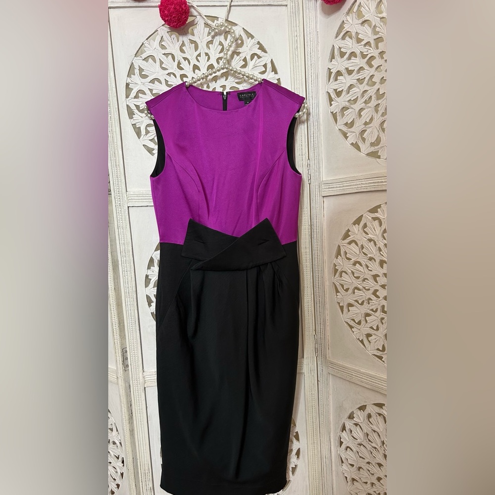 Purple Satin Sheath Dress